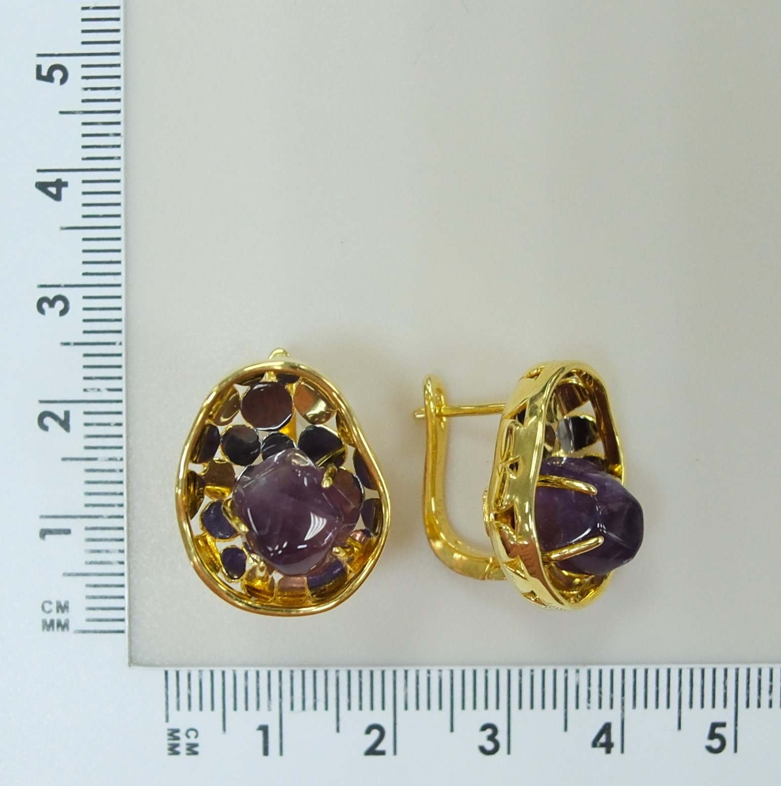 Серебряные серьги с аметистами